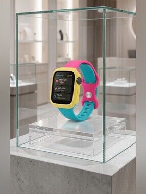 Apple Watch Pink, Yellow & Teal Sport Band 🩷 🩵 💛